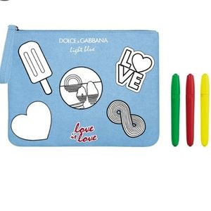 DOLCE & GABBANA LIGHT BLUE COLOR-IN POUCH.